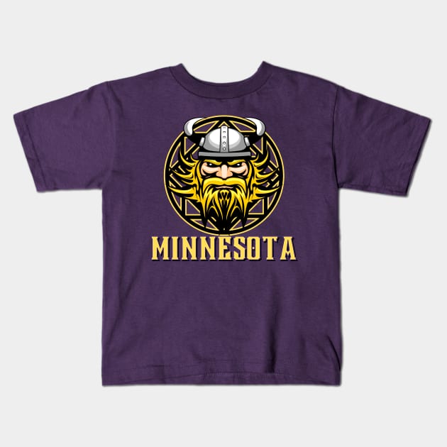 Minnesota Football NFL - Beserker Viking Kids T-Shirt by J_Joseph_Designs